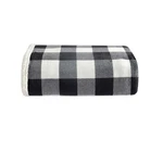 Eddie Bauer - Blanket, Super Soft Reversible Sherpa Throw, Cabin Plaid Black. Fixed Price $29.52.
