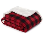 Eddie Bauer Cabin Plaid Red Sherpa 50X60" Ultra Soft Reversible Throw Blanket. Fixed Price $22.99.