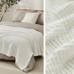 New West Elm Boho White Knit Gauze Ultra Soft Throw Blanket Bedding - 50" X 70". Fixed Price $99.00.