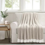 Lush Decor Chic And Soft Knitted Throw Blanket Single 50" X 60" Neutral -.... Fixed Price $64.61.