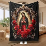 Holy Mother Religious Pattern Flannel Blanket Soft Cozy Throw Gift. Fixed Price $26.01.