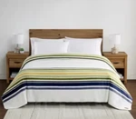 Pendleton Soft Plush Blanket Pinto Basin Queen 98" X 92" Ivory Blue Striped Nip. Fixed Price $99.99.