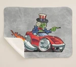 Digirods Uncle Sam Zombie Chevy Corvette C3 Car Sherpa Fleece Throw Blanket. Fixed Price $67.95.
