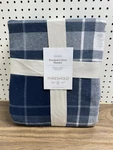 Threshold Brushed Cotton Blanket Blue Plaid - Full/queen Size. Fixed Price $19.89.