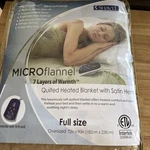 Shavel Home Products Micro Flannel Quilted Heated Blanket With Satin Hem, Full. Fixed Price $119.99.