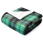 Throw Blanket Sherpa Plaid Fleece Soft Double-sided Green White 60X80 Sochow. Fixed Price $46.94.