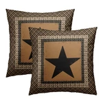 Western Throw Pillow Covers 18X18 Inch Set Of 2 Brown Texas Star Decorative P.... Fixed Price $24.05.