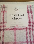 Society Day Dream Cozy Knit Throw Blanket Pink Plaid 50X70IN Polyester. Fixed Price $23.00.