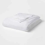 Solid Plush Bed Blanket, Full/queen, True White. Fixed Price $14.99.