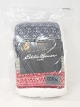 Eddie Bauer Home Plush Sherpa Fleece Throw Blanket Fair Isle Print 50" X 70" New. Fixed Price $27.00.