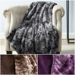 Chezmoi Collection Cozy Soft Faux Wolf Fur Throw Blanket W/ Plush Sherpa Fleece. Fixed Price $34.99.