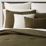 12PC Queen Fuller Micro Texture Comforter & Sheet Bedding Set Dark Green. Fixed Price $47.99.