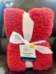 Mainstays Faux Shearling Blanket, Red, Full/queen 90"X90", For Adult. Fixed Price $18.97.