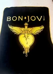 Large Bon Jovi Black And Gold Throw/stadium Blanket 49 X 62 Soft Preowned Good. Fixed Price $40.00.