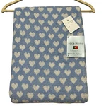 Roca Home Throw Blanket Blue White Heart Texuted Fringe Oversized Portugal. Fixed Price $31.87.