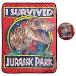 Jurassic Park Throw Blanket Survived T-rex Fleece With Button 45". Fixed Price $33.24.
