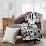 Northwest Hasbro Gaming Monopoly Roll Silk Touch Sherpa Throw Blanket, 50"X60". Fixed Price $49.99.