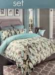 New Paisley Brown & Teal Full/queen Duvet Cover Shams Set 100% Cotton M.style. Fixed Price $99.00.