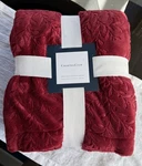 Charter Club Embossed Sherpa Throw Red White 50 X 60 Inches. Fixed Price $20.00.