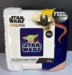 Star Wars Mandalorian Grogu Snack Is The Way Silk Touch Sherpa Throw 40X50 Nwt. Fixed Price $12.84.