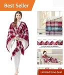 Wearable Electric Poncho Wrap Blanket, Ultra Soft Sherpa & Berber Fleece Heat.... Fixed Price $86.99.