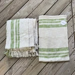 Carol & Frank Morgan Peridot Stripe Tasselled Throw Blanket Pillow Sham. Fixed Price $45.00.