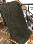 Pottery Barn Waffle Sherpa Throw Blanket Loden Green White 50X60" Euc. Fixed Price $50.00.