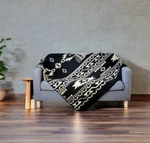 Black Reversible Alpaca Wool Throw Blanket Andean Southwestern Design 80" X 48". Fixed Price $81.00.