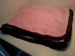 Trend Lab Pink With Brown Satin Ruffle Trimmed Receiving Blanket. Fixed Price $27.57.