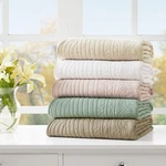 Madison Park Tuscany Oversized Quilted Throw With Scalloped Edges 60X72. Fixed Price $270.79.