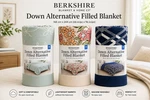 Berkshire Herringbone Microfiber Down Alternative Blanket, Reversible Twin 66X96. Fixed Price $26.99.