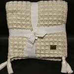 Ugg Cabrillo Waffle Weave & Tassel Throw Blanket Size 50X70 Sand /snow New. Fixed Price $97.00.