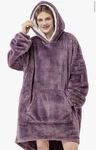 New Berkshire Wearable Hoodie Blanket Fleece Pullover W/ Pocket Plum Smoke Os. Fixed Price $19.99.