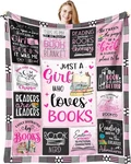 Gifts For Lovers Women, Bookish 60 X 50", Pink-book. Fixed Price $32.30.