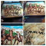 Vintage The Northwest Company"spring Run" Wild Horses Plush Fleece Throw Blanket. Fixed Price $40.00.