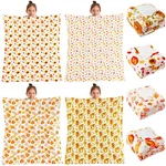 4 Pcs Fall Thanksgiving Blanket 50X60" Pumpkin Throw Maple Leaf Flannel Warm. Fixed Price $47.30.