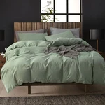 Ecocott Sage Green Duvet Cover King Size, 3 Piece 100% Washed Cotton .... Fixed Price $82.92.
