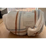 New Threshold 50"X60 White Plaid Fleece Throw Blanket Reversible Faux Shearling. Fixed Price $19.36.