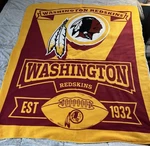 Nfl Washington Redskins/commanders Football Fleece Throw Blanket 50"X60". Fixed Price $20.79.