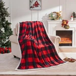 Christmas Red And Black Plaid Throw Blanket, 50"X60" Sherpa Fleece For. Fixed Price $15.96.