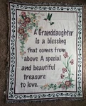 Tapestry Throw Blanket Collections "granddaughter" 52"X64". Fixed Price $28.99.