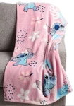 Disney Stitch Floral Soft Minky Fleece Oversized Plush Throw Blanket, 60" X 70". Fixed Price $28.49.