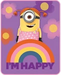 Despicable Me Minions Made Silky Soft Throw I'm Happy Blanket 40IN X 50IN Pink. Fixed Price $6.99.