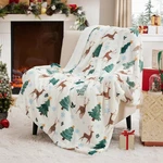 New! Red Deer Christmas Sherpa Throw Blanket 50X60" Warm Holiday Gift For Women. Fixed Price $53.98.