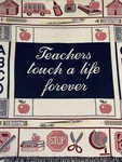 Vtg 1995 Teachers Touch Life Forever Woven Tapestry Throw Blanket. Fixed Price $36.99.