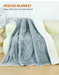 Dogguan 50" X 60" Inch Heated Electric Throw Blanket Blue Gray Fleece. Fixed Price $28.49.