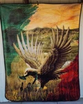 Eagle Snake Cactus Legend Mexico Flag Southwest Queen Size Blanket Bedspread. Fixed Price $60.87.