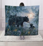Bear And Cubs Family Time To Rest High Quality Faux Fur Throw Blanket Super Soft. Fixed Price $34.99.