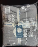 Life Is Good Peace Love Dogs Berkshire Plush Throw Blanket 60"X70" Gray Nwt. Fixed Price $39.00.