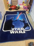 Star Wars Luke And Darth Vader Light Saber Fighting Super Plush Throw. Fixed Price $15.00.